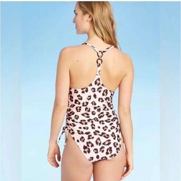 Women’s Kona Sol Animal Print Side Cinch One Piece Swimsuit Sz Large - Picture 4 of 9